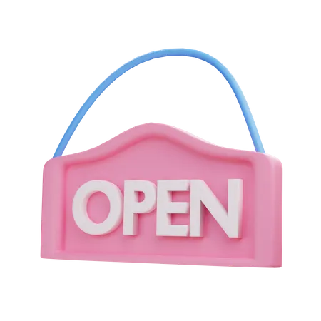 Open sign board  3D Illustration