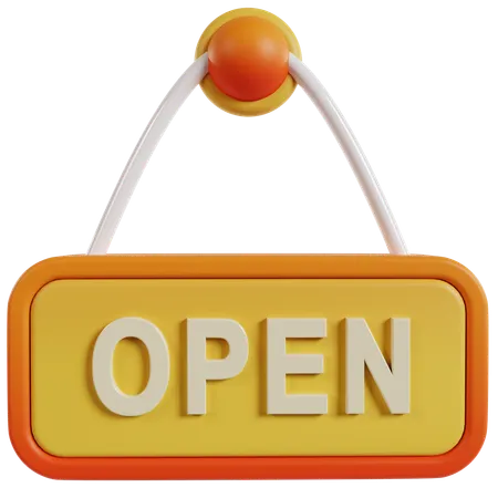 Open Sign Retail Store  3D Icon