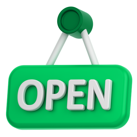 Open Signboard  3D Icon