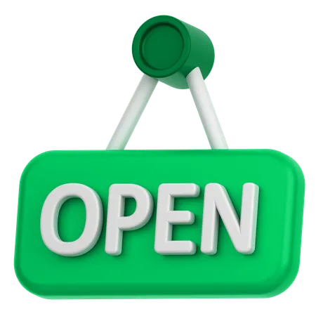 Open Signboard  3D Icon