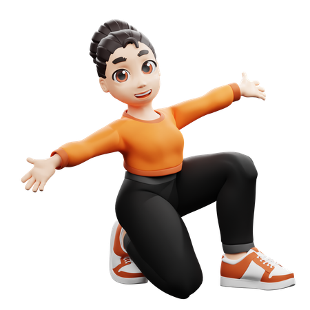 Open Stance Pose  3D Illustration