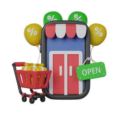 Open Store  3D Icon