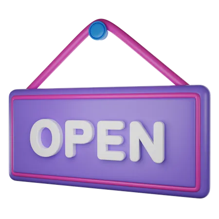 Open Sign Store 3 D 3D Icon