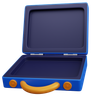 open suitcase 3d illustration