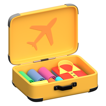Open Travel Suitcase  3D Icon