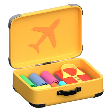 Open Travel Suitcase  3D Icon