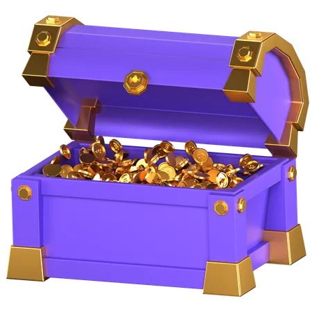 Open Treasure Box  3D Icon