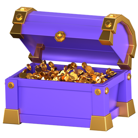 Open Treasure Box  3D Icon