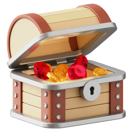 Open Treasure Chest  3D Icon