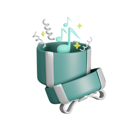 Opened Cylinder Gift Box  3D Icon