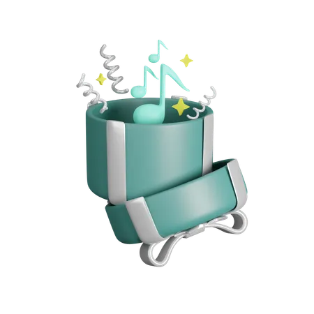 Opened Cylinder Gift Box  3D Icon