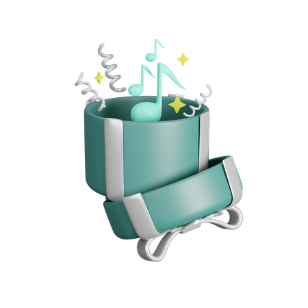 Opened Cylinder Gift Box  3D Icon