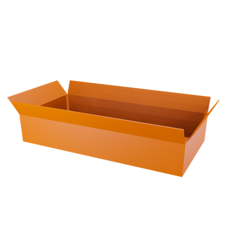 Opened long cardboard box  3D Icon
