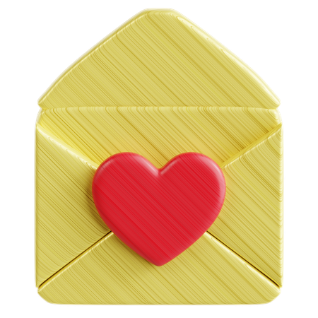 Opened Love Letter  3D Icon