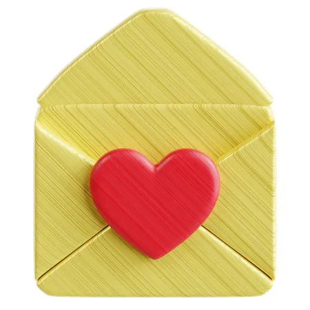 Opened Love Letter  3D Icon