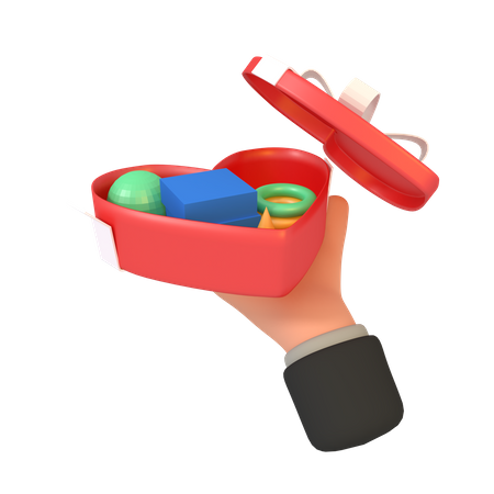 Opened Love's gift box  3D Icon