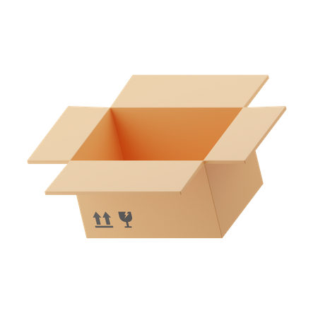 Opened package box  3D Illustration