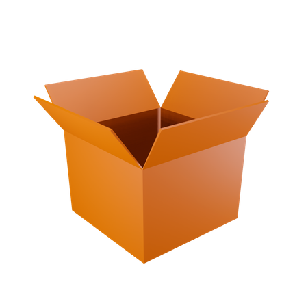 Opened package box  3D Illustration