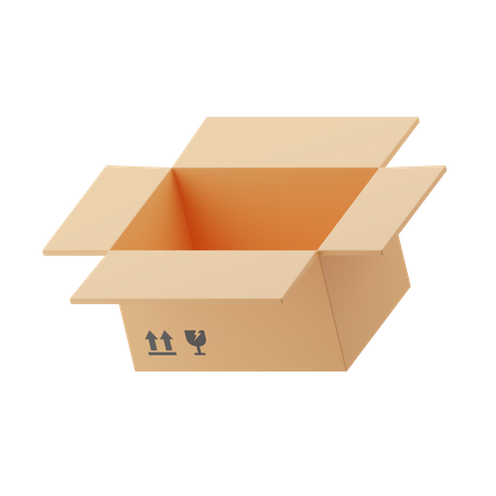 Opened package box 3D Illustration
