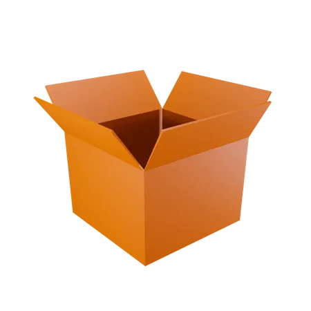 Opened package box  3D Illustration