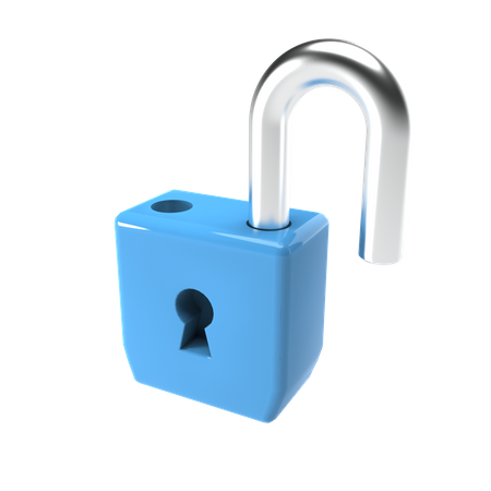 Opened padlock  3D Illustration