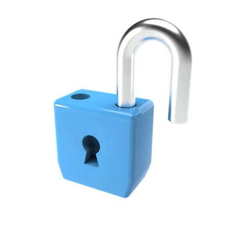 Opened padlock  3D Illustration