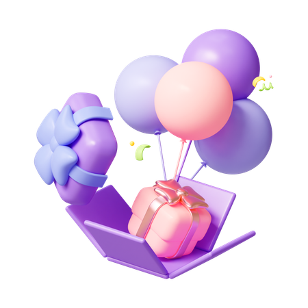 Opening Gift Box  3D Icon