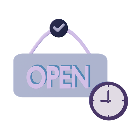 Opening Hours  3D Icon