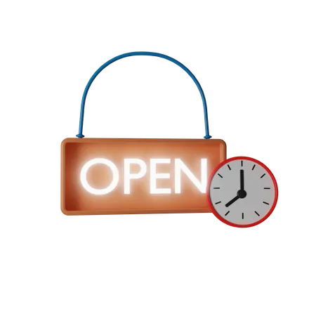 Opening Hours  3D Illustration