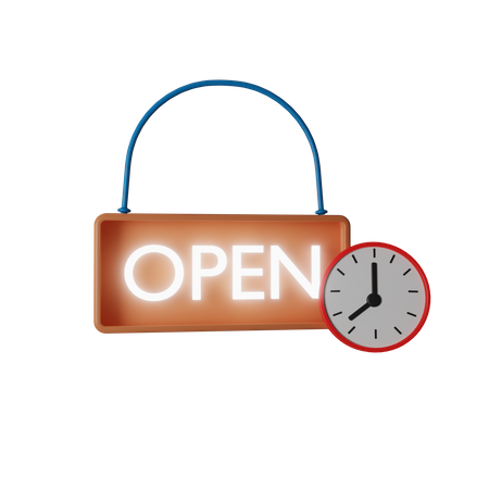 Opening Hours  3D Illustration