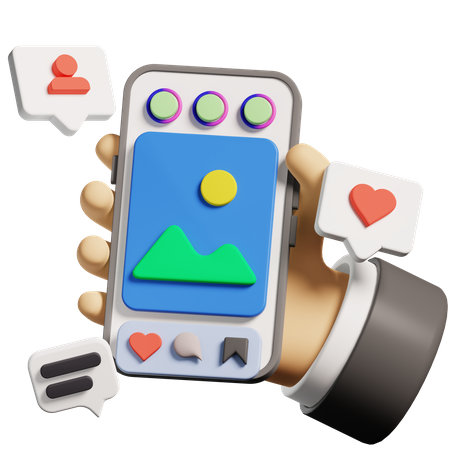 Opening Social Media  3D Icon