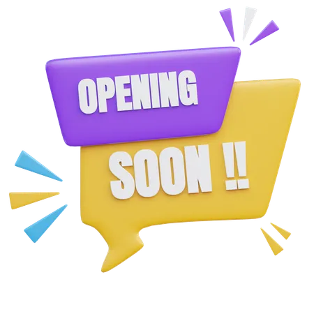 Opening Soon 3 D Marketing Text 3D Icon