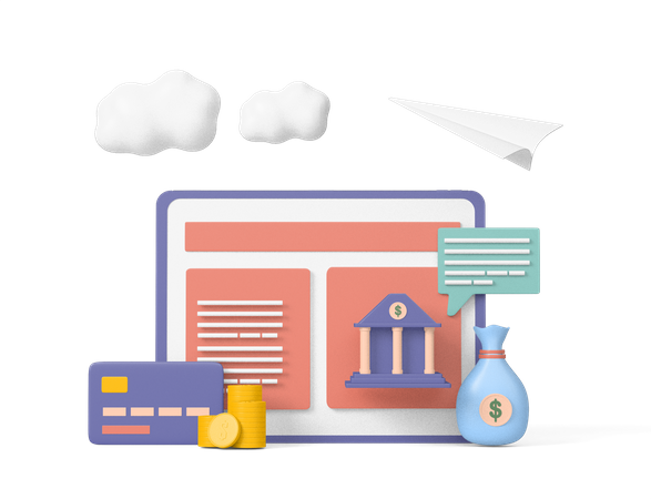 Operación bancaria en línea  3D Icon