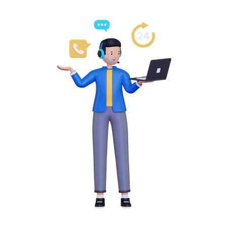 Operador de centro de llamadas  3D Icon