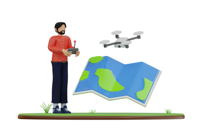 Operador de drones  3D Illustration
