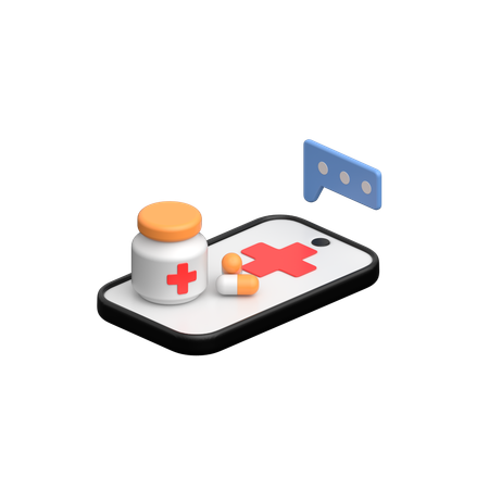 Opinião sobre medicamentos on-line  3D Icon