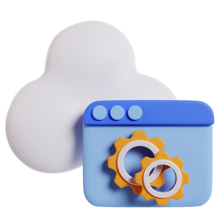 Optimisation du moteur cloud  3D Icon