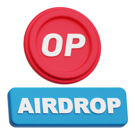 Optimism Airdop  3D Icon