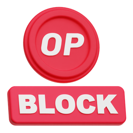 Optimism Block  3D Icon
