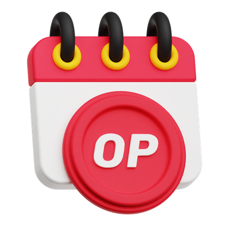 Optimism Calendar  3D Icon