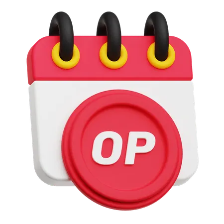 Optimism Calendar  3D Icon