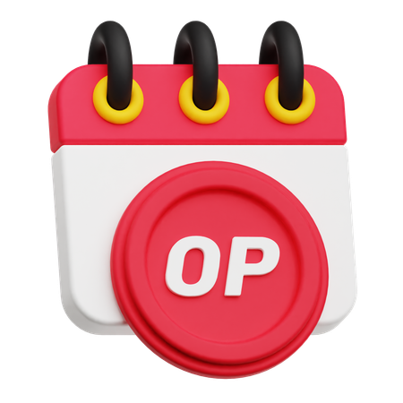 Optimism Calendar  3D Icon