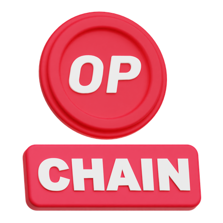 Optimism Chain  3D Icon