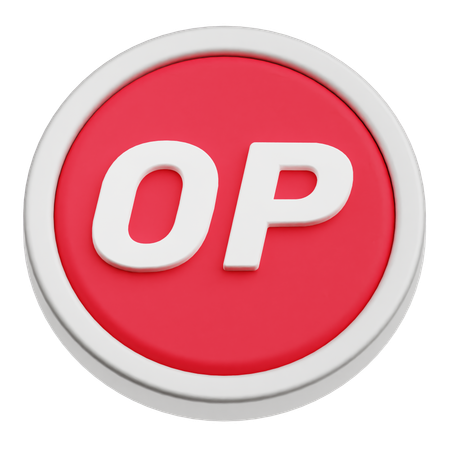 Optimism Coin  3D Icon