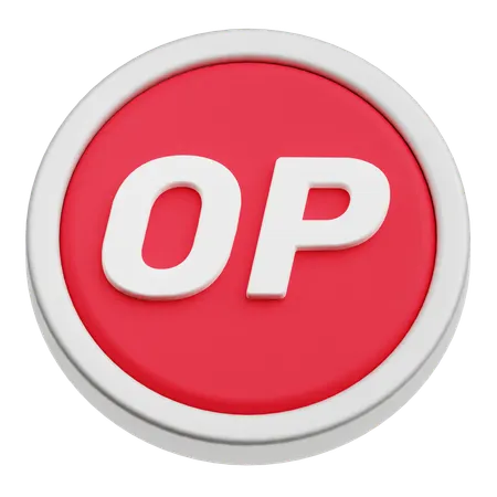 Optimism Coin  3D Icon