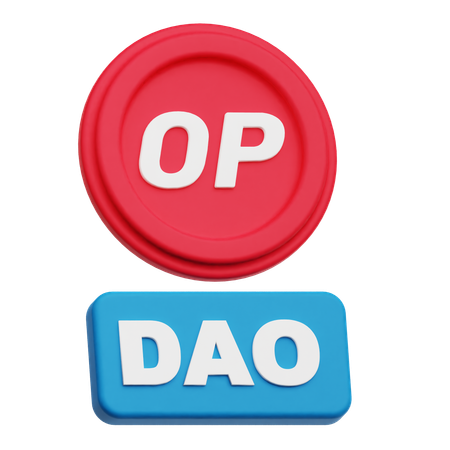Optimism Dao  3D Icon