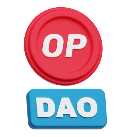 Optimism Dao  3D Icon