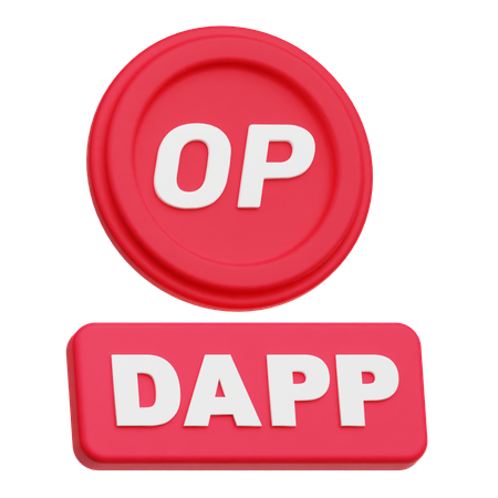 Optimism Dapp  3D Icon