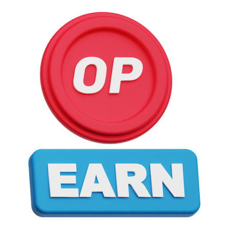 Optimism Earn  3D Icon