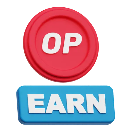 Optimism Earn  3D Icon